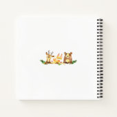 Schattigee Woodland Forest Animals Waterverf Gast Notitieboek (Achterkant)