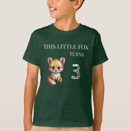 Schattigee Woodland Fox Age Kids Verjaardag T-shirt