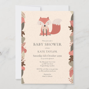 Schattigee Woodland Fox Baby shower Sprinkle Koppe Kaart