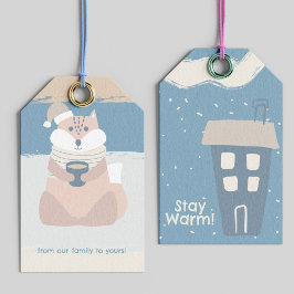 Schattigee Woodland Fox kerstcadeau Labels Cadeaulabel