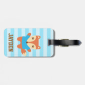 Schattigee Woodland Fox Kinder gepersonaliseerde B Bagagelabel (Achterkant horizontaal)