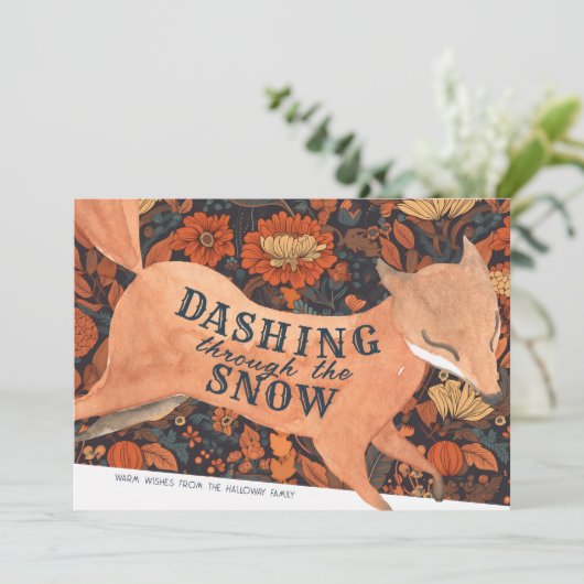 Schattigee Woodland Fox-Waterverf Kaart (Staand voorkant)