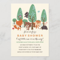 Schattigee Woodland Friends Baby shower Uitnodigen