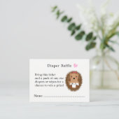 Schattigee Woodland Hedgehog Baby shower Luier Raf Informatiekaartje (Staand voorkant)