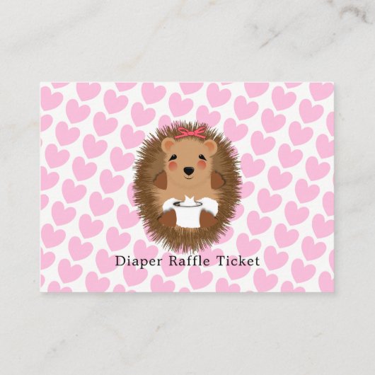 Schattigee Woodland Hedgehog Baby shower Luier Raf Informatiekaartje (Achterkant)