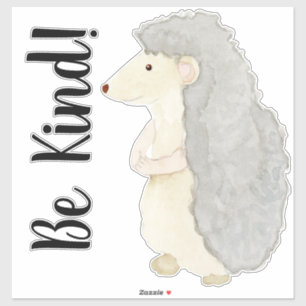 Schattigee Woodland Hedgehog Waterverf Be Kind Nur Sticker