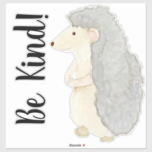 Schattigee Woodland Hedgehog Waterverf Be Kind Nur Sticker (Vel)