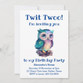 Schattigee Woodland Kinder Uil Verjaardag Kaart (Voorkant)