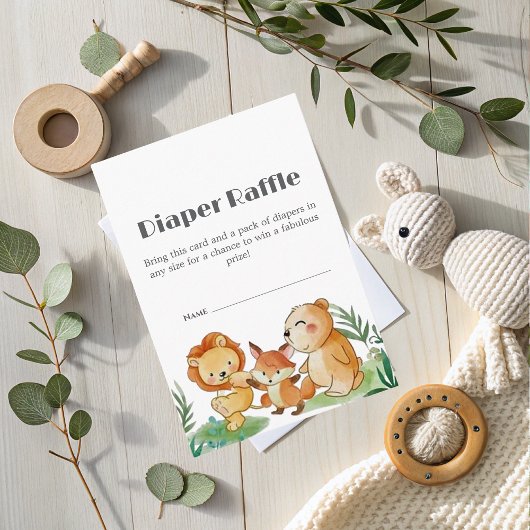 Schattigee Woodland Luier Raffle Request Enclosure Informatiekaartje