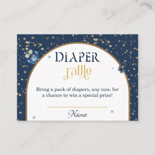 Schattigee Woodland Night Dierenluier Raffle Informatiekaartje (Voorkant)