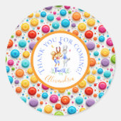 Schattigee Woodland Party konijnen dansen de Twist Ronde Sticker (Voorkant)