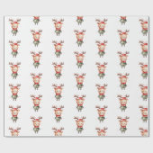 Schattigee Woodland Reindeer Christmas Elf Cadeaupapier (Vlak)