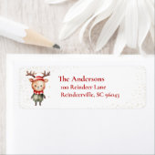 Schattigee Woodland Reindeer Christmas Elf Etiket (Insitu)