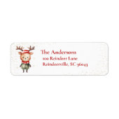 Schattigee Woodland Reindeer Christmas Elf Etiket (Voorkant)