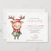 Schattigee Woodland Reindeer Christmas Elf Feestdagenkaart (Voorkant)