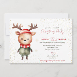 Schattigee Woodland Reindeer Christmas Elf Feestdagenkaart