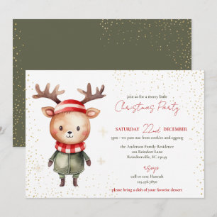 Schattigee Woodland Reindeer Christmas Elf Feestdagenkaart