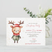 Schattigee Woodland Reindeer Christmas Elf Feestdagenkaart (Staand voorkant)