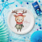 Schattigee Woodland Reindeer Christmas Elf Papieren Bordje (Feest)