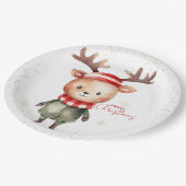 Schattigee Woodland Reindeer Christmas Elf Papieren Bordje (Gekanteld)