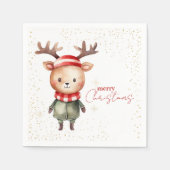Schattigee Woodland Reindeer Christmas Elf Servet (Voorkant)