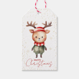 Schattigee Woodland Rendier Christmas Elf Sticker Cadeaulabel