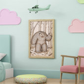 Schattigee Woodland Storybook Style Monster of Big Poster
