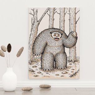 Schattigee Woodland Storybook Style Monster of Big Poster