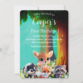 Schattigee Woodland vrienden vos stinkdier wasbeer