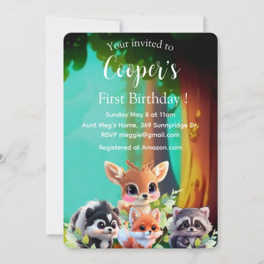 Schattigee Woodland vrienden vos stinkdier wasbeer (Voorkant)