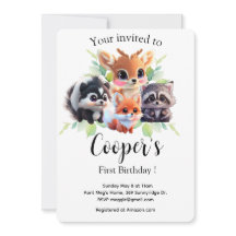 Schattigee Woodland vrienden vos stinkdier wasbeer