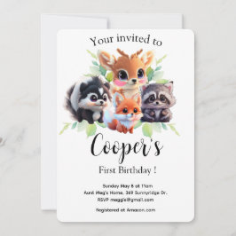 Schattigee Woodland vrienden vos stinkdier wasbeer