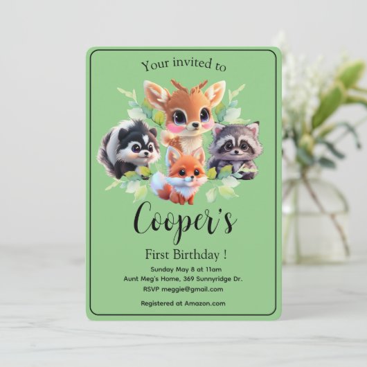 Schattigee Woodland vrienden vos stinkdier wasbeer (Staand voorkant)