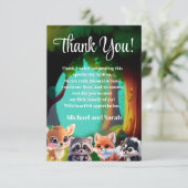 Schattigee Woodland vrienden vos stinkdier wasbeer Bedankkaart (Staand voorkant)