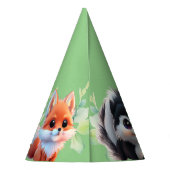 Schattigee Woodland vrienden vos stinkdier wasbeer Feesthoedjes (Achterkant)