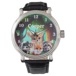 Schattigee Woodland vrienden vos stinkdier wasbeer Horloge