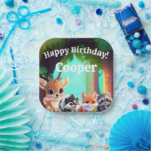 Schattigee Woodland vrienden vos stinkdier wasbeer Papieren Bordje (Feest)