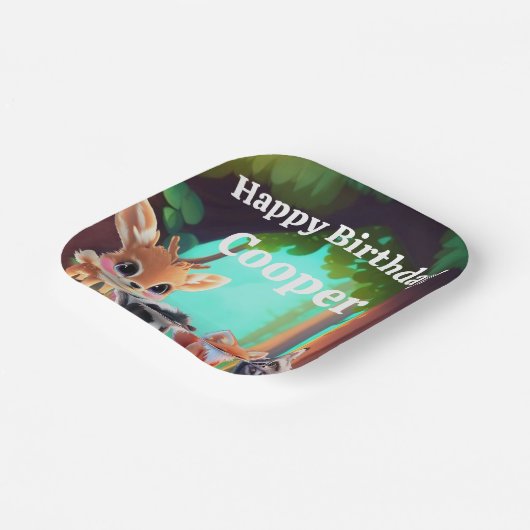 Schattigee Woodland vrienden vos stinkdier wasbeer Papieren Bordje (Gebogen)