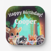 Schattigee Woodland vrienden vos stinkdier wasbeer