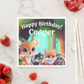 Schattigee Woodland vrienden vos stinkdier wasbeer Servet (Insitu)