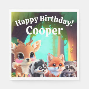 Schattigee Woodland vrienden vos stinkdier wasbeer Servet