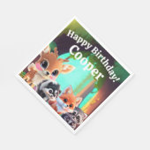 Schattigee Woodland vrienden vos stinkdier wasbeer Servet (Hoek)