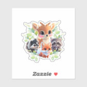 Schattigee Woodland vrienden vos stinkdier wasbeer Sticker (Vel)