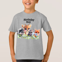 Schattigee Woodland vrienden vos stinkdier wasbeer T-shirt