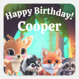 Schattigee Woodland vrienden vos stinkdier wasbeer Vierkante Sticker