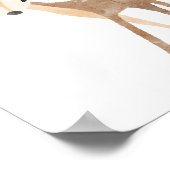 Schattigee Woodland Waterverf Deer Nursery Art Poster (Hoek)