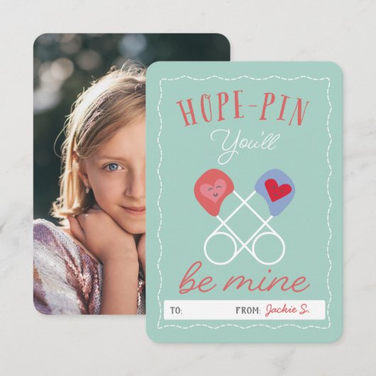 Schattigee woordspeling Veiligheidspin Be Mine Cla Kaart (Voorkant / Achterkant)