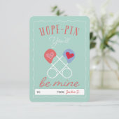 Schattigee woordspeling Veiligheidspin Be Mine Cla Kaart (Staand voorkant)