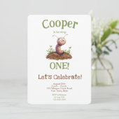 Schattigee Worm Natuur Insecten Bugs Elke Age Boy  Kaart (Staand voorkant)