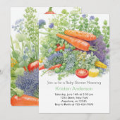 Schattigee Wortel en Tomaat Baby shower Kaart (Voorkant / Achterkant)